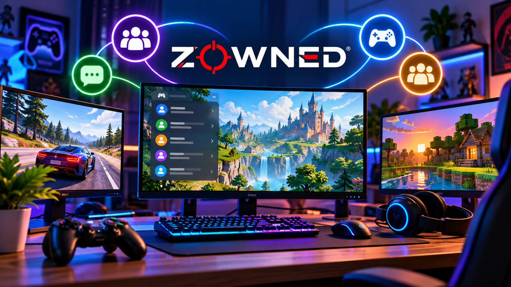 Zowned online gaming community connecting multiplayer gamers through shared games, gaming friendships, and social gaming experiences.
